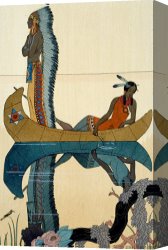 Headdress Canvas Prints - On The Missouri by Georges Barbier