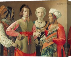 Headdress Canvas Prints - The Fortune Teller by Georges de la Tour