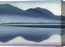 Seascapes Canvas Paintings - Lake George Formerly Reflection Seascape by Georgia O'keeffe