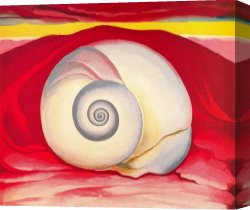Red And White Canvas Prints - Red Hill And White Shell by Georgia O'keeffe