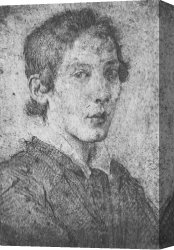Portrait of a Young Man (selfportrait) Canvas Paintings - Portrait of a Young Man (selfportrait) by Gian Lorenzo Bernini