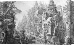 Fantasy Canvas Prints - Allegorical Frontispiece Of Rome And Its History From Le Antichita Romane by Giovanni Battista Piranesi