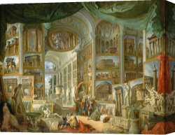 Ancient Canvas Paintings - Ancient Rome by Giovanni Paolo Panini