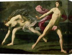 Atalanta Canvas Paintings - Atalanta and Hippomenes by Guido Reni