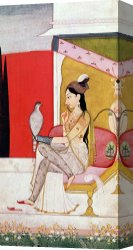 Lady Clown Canvas Prints - Lady with a Hawk by Guler School