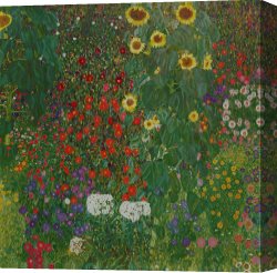 The Garden of Eden Canvas Prints - Farm Garden with Flowers by Gustav Klimt