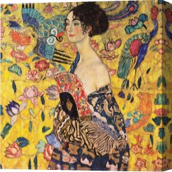 The Feathered Fan Canvas Prints - Woman with Fan by Gustav Klimt