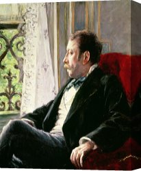 Portrait of a Young Man (selfportrait) Canvas Paintings - Portrait Of A Man by Gustave Caillebotte