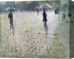 Jazz Festival in Paris Canvas Prints - Study for a Paris Street Rainy Day by Gustave Caillebotte
