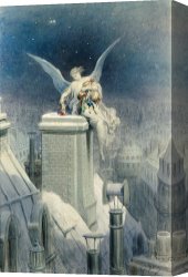 Eve Canvas Paintings - Christmas Eve by Gustave Dore