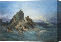 Naiad Canvas Prints - Oceanides (naiads of The Sea) by Gustave Dore