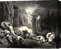 The Brandenburg Gate Berlin Canvas Paintings - The Inferno, Canto 9, Lines 8789 to The Gate He Came, And with His Wand Touch&rsquo;d It, Whereat Open Without Impediment It Flew. by Gustave Dore