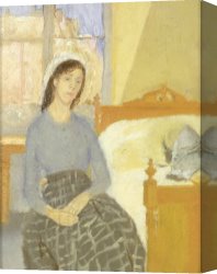Room Canvas Paintings - The Artist in her Room in Paris by Gwen John