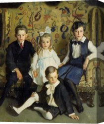 Family Canvas Prints - A Family Portrait of Four Children by Harrington Mann