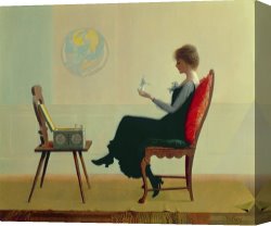 Fantasy Canvas Prints - The Suitors by Harry Wilson Watrous