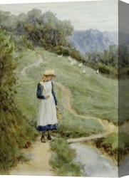 Goose Canvas Paintings - The Goose-Girl by Helen Allingham
