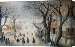 Berlin Street Scene Canvas Prints - Winter Scene by Hendrik Avercamp