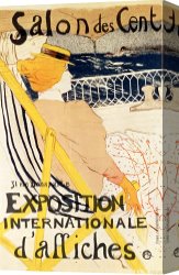 Jazz Festival in Paris Canvas Prints - Poster advertising the Exposition Internationale dAffiches Paris by Henri de Toulouse-Lautrec