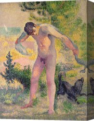 Henri Canvas Prints - Bather drying himself at St Tropez by Henri-Edmond Cross