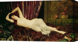Henri Canvas Prints - Reclining Nude by Henri Fantin Latour