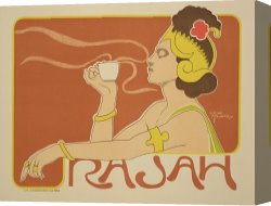 Headdress Canvas Prints - Reproduction Of A Poster Advertising The 'cafe Rajah' by Henri Georges Jean Isidore