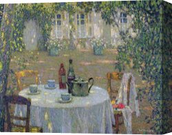 The Garden of Eden Canvas Prints - The Table in the Sun in the Garden by Henri Le Sidaner