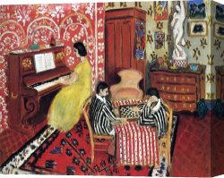 Henri Canvas Prints - Pianist And Checker Players 1924 by Henri Matisse