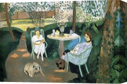 Henri Canvas Prints - Tea in The Garden 1919 by Henri Matisse