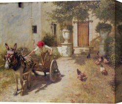 Berlin Street Scene Canvas Prints - Farm Yard Scene by Henry Herbert La Thangue