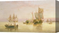 Seascapes Canvas Paintings - Seascape by Henry Redmore