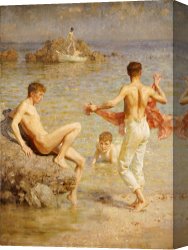 Scott Canvas Prints - Gleaming Waters by Henry Scott Tuke