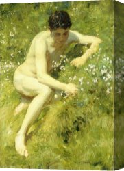 Scott Canvas Prints - In the Meadow by Henry Scott Tuke