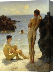 Scott Canvas Prints - Lovers of the Sun by Henry Scott Tuke