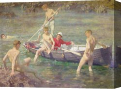 Scott Canvas Prints - Ruby Gold and Malachite by Henry Scott Tuke