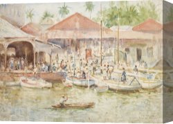 Scott Canvas Prints -  The Market Belize British Honduras by Henry Scott Tuke