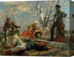 Scott Canvas Prints - The Midday Rest Sailors Yarning by Henry Scott Tuke