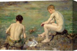 Scott Canvas Prints - Three Companions by Henry Scott Tuke