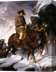 Cold Canvas Paintings - Napoleon Crossing the Alps by Hippolyte Delaroche