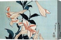 Cubist Lilies Canvas Prints - Trumpet Lilies by Hokusai