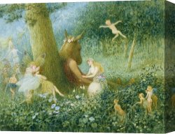 Night Canvas Paintings - A Midsummer Night's Dream by HT Green