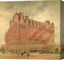 Hotel Canvas Prints - Waldorf Astoria Hotel by Hughson Frederick Hawley