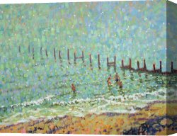 Hot Quartet Canvas Prints - The Sea At Southwold Hot June Day by Hugo Grenville