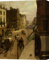 Berlin Street Scene Canvas Prints - A Street Scene in London by Jacques Emile Blanche