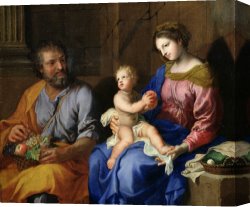 Family Canvas Prints - The Holy Family by Jacques Stella