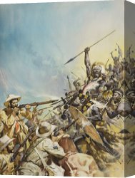Headdress Canvas Prints - Boers Fighting Natives by James Edwin McConnell