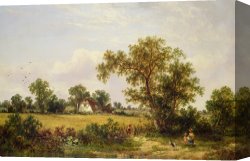 Landscape Canvas Paintings -  Essex Landscape by James Edwin Meadows