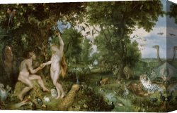 The Garden of Eden Canvas Prints - The Garden of Eden with the Fall of Man by Jan Brueghel and Rubens