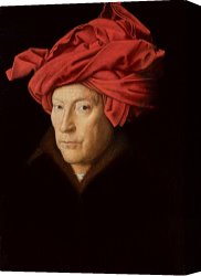 Portrait of a Young Man (selfportrait) Canvas Paintings - Portrait of a Man by Jan Van Eyck