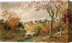 Landscape Canvas Paintings - Autumn Landscape by Jasper Francis Cropsey