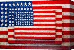 John Canvas Paintings - Three Flags by jasper johns